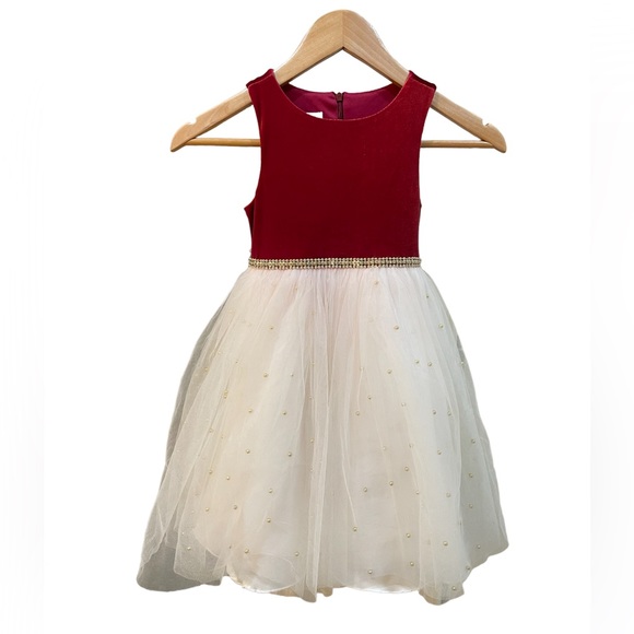 AMERICAN PRINCESS: Red Dress with Cream Skirt, Size 6 - Picture 1 of 7